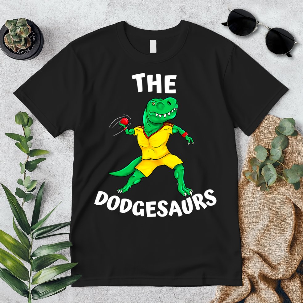 The Dodgesaurs Dodgeball Team Name Funny Dinosaur Dodgeball Premium T-Shirt