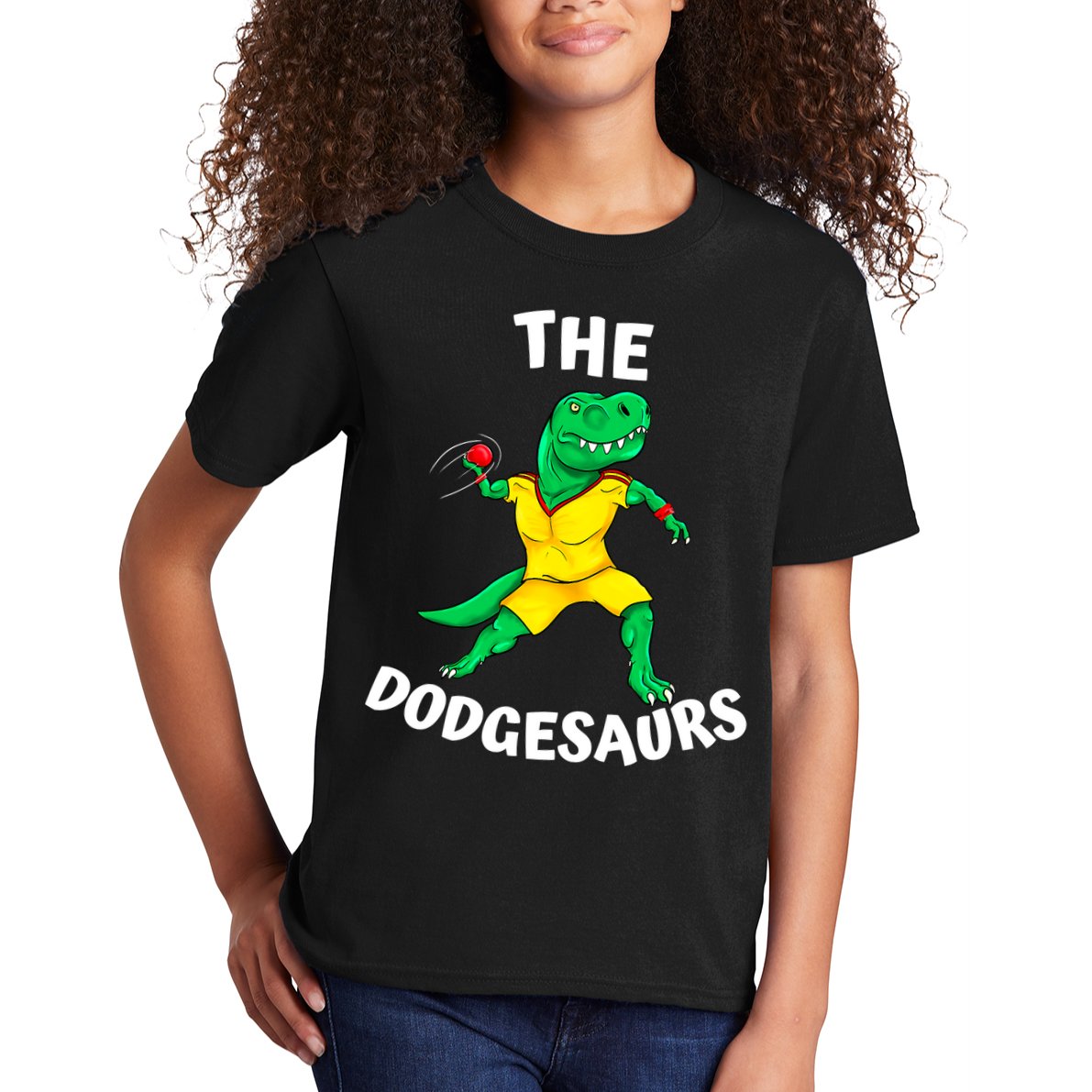 The Dodgesaurs Dodgeball Team Name Funny Dinosaur Dodgeball Kids T-Shirt