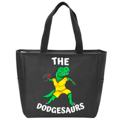 The Dodgesaurs Dodgeball Team Name Funny Dinosaur Dodgeball Zip Tote Bag