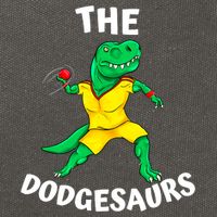 The Dodgesaurs Dodgeball Team Name Funny Dinosaur Dodgeball Cotton Canvas Backpack