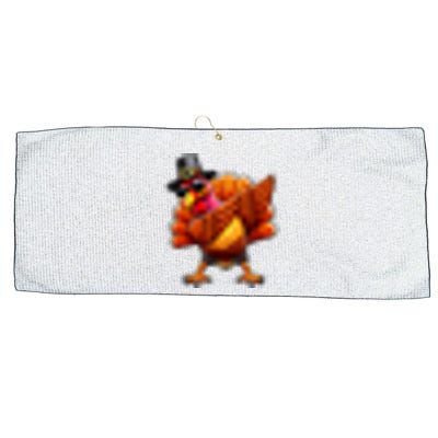 Thanksgiving Day Dabbing Turkey Pilgrim Funny Dab Large Microfiber Waffle Golf Towel