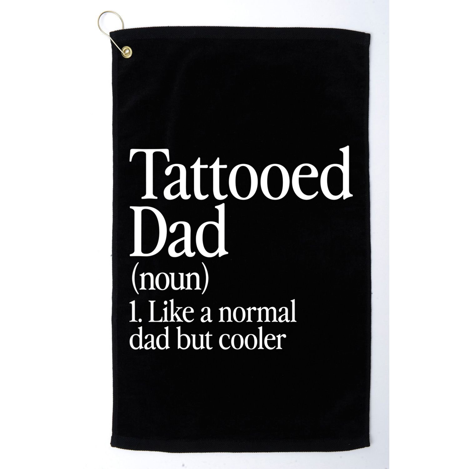 Tattooed Dad Definition Tattoo Artist Retro Aesthetic Family Golf Towel
