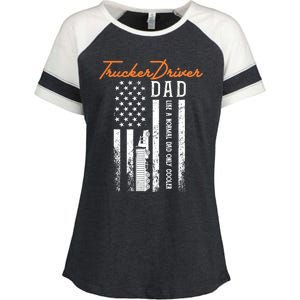 Trucker Driver Dad Like A Normal Dad Only Cooler Fathers D Gift Enza Ladies Jersey Colorblock Tee