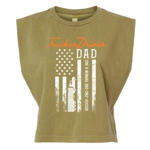 Trucker Driver Dad Like A Normal Dad Only Cooler Fathers D Gift Garment-Dyed Women's Muscle Tee