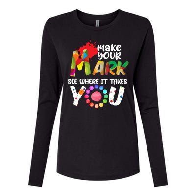 The Dot Day Make Your Mark See Where It Takes You Dot Womens Cotton Relaxed Long Sleeve T-Shirt