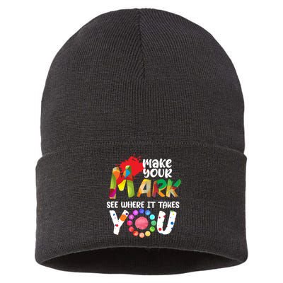 The Dot Day Make Your Mark See Where It Takes You Dot Sustainable Knit Beanie