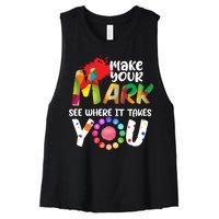 The Dot Day Make Your Mark See Where It Takes You Dot Women's Racerback Cropped Tank