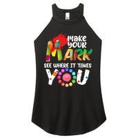 The Dot Day Make Your Mark See Where It Takes You Dot Women's Perfect Tri Rocker Tank