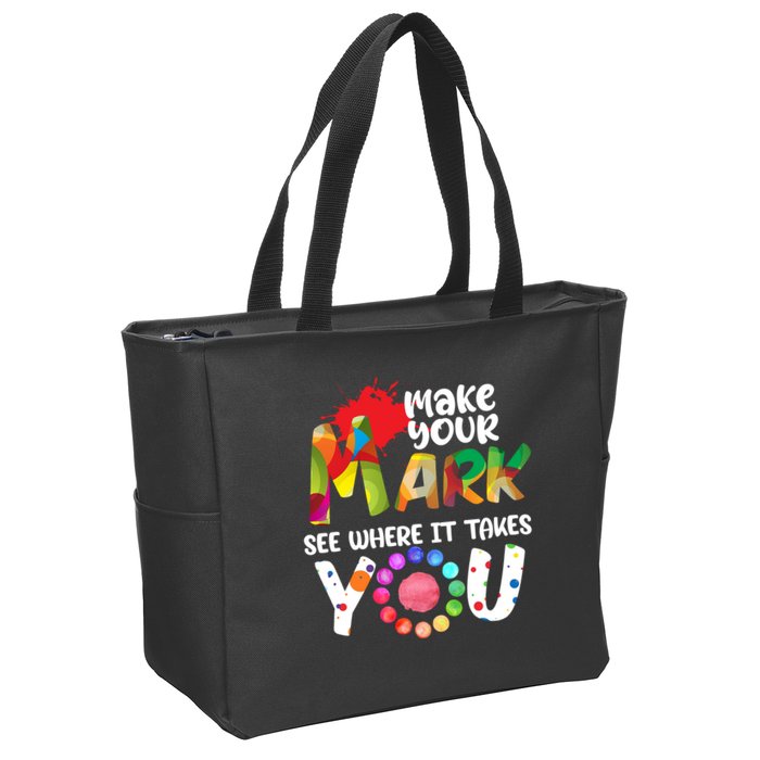 The Dot Day Make Your Mark See Where It Takes You Dot Zip Tote Bag