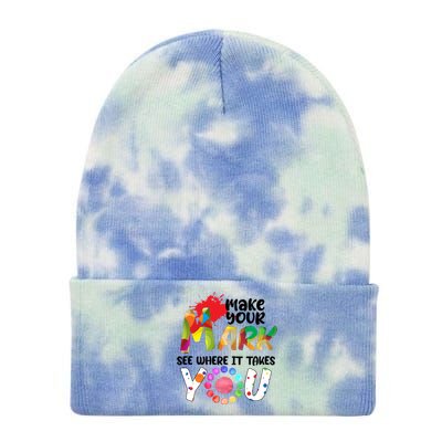 The Dot Day Make Your Mark See Where It Takes You Dot Tie Dye 12in Knit Beanie