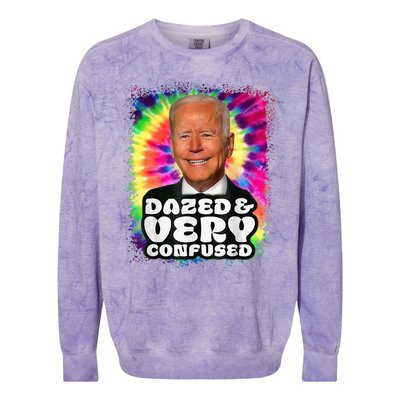 Tie dye Dazed And Very Confused Biden Colorblast Crewneck Sweatshirt