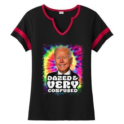 Tie dye Dazed And Very Confused Biden Ladies Halftime Notch Neck Tee