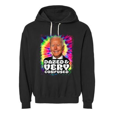 Tie dye Dazed And Very Confused Biden Garment-Dyed Fleece Hoodie