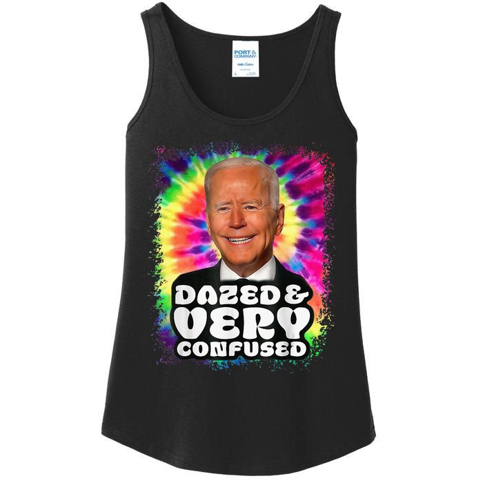 Tie dye Dazed And Very Confused Biden Ladies Essential Tank