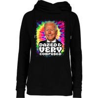 Tie dye Dazed And Very Confused Biden Womens Funnel Neck Pullover Hood