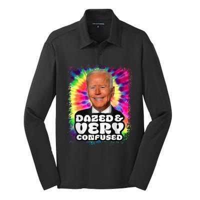 Tie dye Dazed And Very Confused Biden Silk Touch Performance Long Sleeve Polo