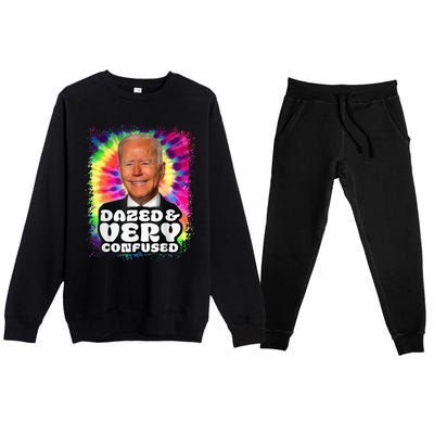 Tie dye Dazed And Very Confused Biden Premium Crewneck Sweatsuit Set