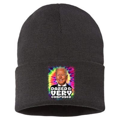 Tie dye Dazed And Very Confused Biden Sustainable Knit Beanie