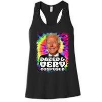 Tie dye Dazed And Very Confused Biden Women's Racerback Tank