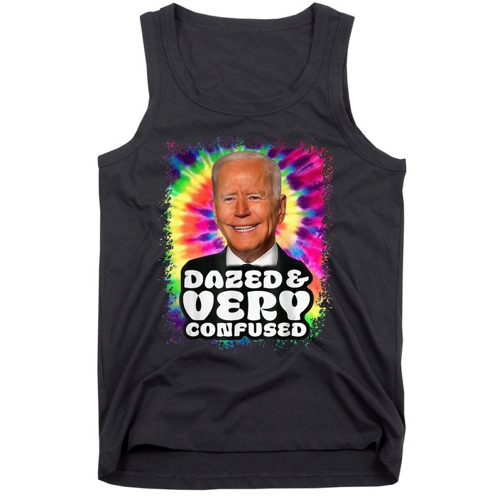 Tie dye Dazed And Very Confused Biden Tank Top