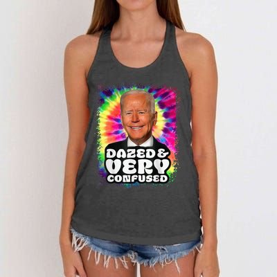 Tie dye Dazed And Very Confused Biden Women's Knotted Racerback Tank