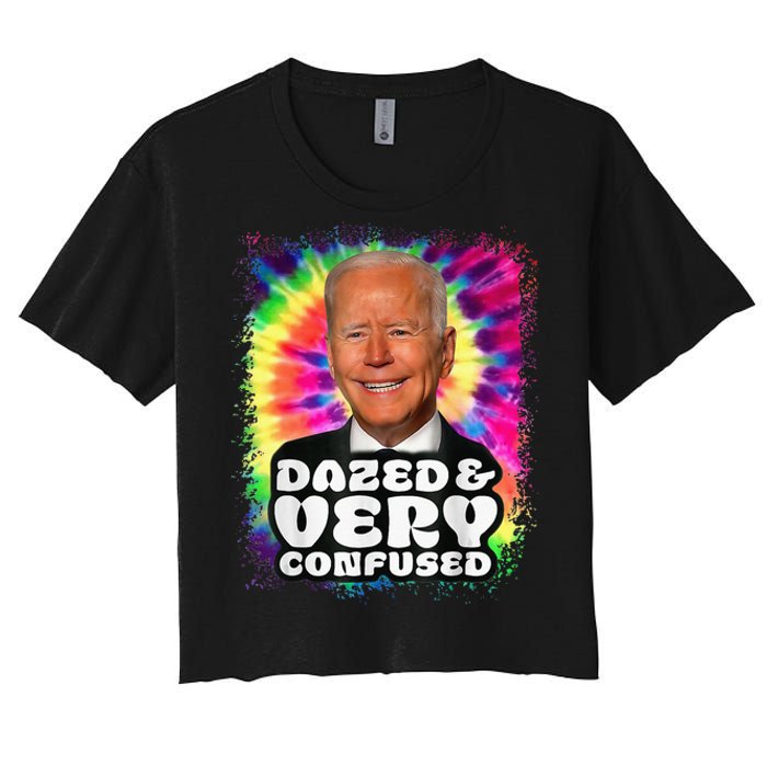 Tie dye Dazed And Very Confused Biden Women's Crop Top Tee