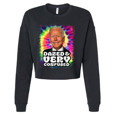 Tie dye Dazed And Very Confused Biden Cropped Pullover Crew