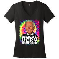 Tie dye Dazed And Very Confused Biden Women's V-Neck T-Shirt