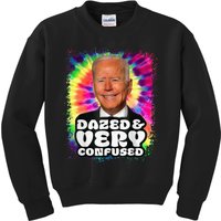 Tie dye Dazed And Very Confused Biden Kids Sweatshirt