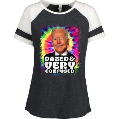 Tie dye Dazed And Very Confused Biden Enza Ladies Jersey Colorblock Tee