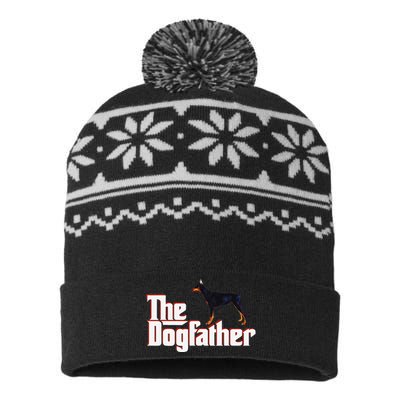 The DogFather Doberman Pinscher Dog Father USA-Made Snowflake Beanie