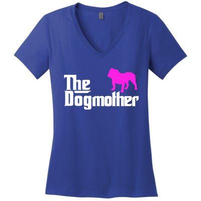 The Dogmotherdog English British Bulldogmothers Day Cute Great Gift Women's V-Neck T-Shirt