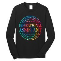 Tie Dye Educational Assistant Paraprofessional Educator Long Sleeve Shirt