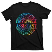 Tie Dye Educational Assistant Paraprofessional Educator T-Shirt