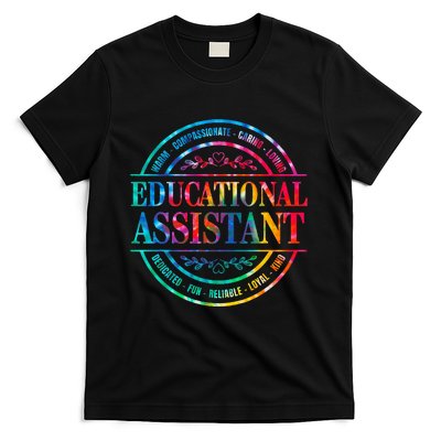 Tie Dye Educational Assistant Paraprofessional Educator T-Shirt