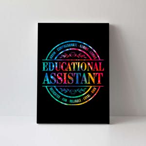 Tie Dye Educational Assistant Paraprofessional Educator Canvas