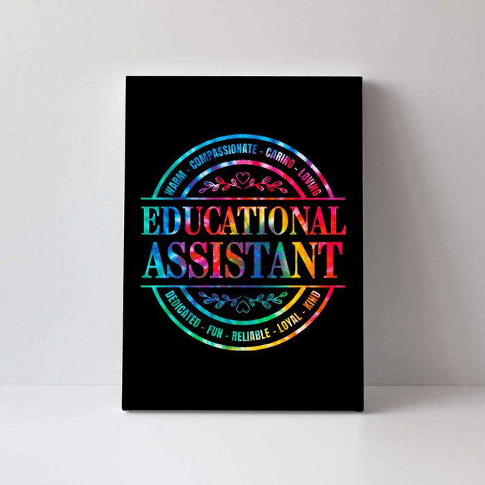 Tie Dye Educational Assistant Paraprofessional Educator Canvas