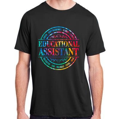 Tie Dye Educational Assistant Paraprofessional Educator Adult ChromaSoft Performance T-Shirt