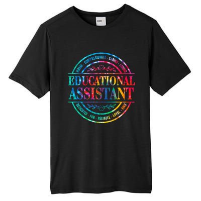 Tie Dye Educational Assistant Paraprofessional Educator Tall Fusion ChromaSoft Performance T-Shirt