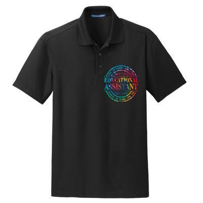 Tie Dye Educational Assistant Paraprofessional Educator Dry Zone Grid Polo