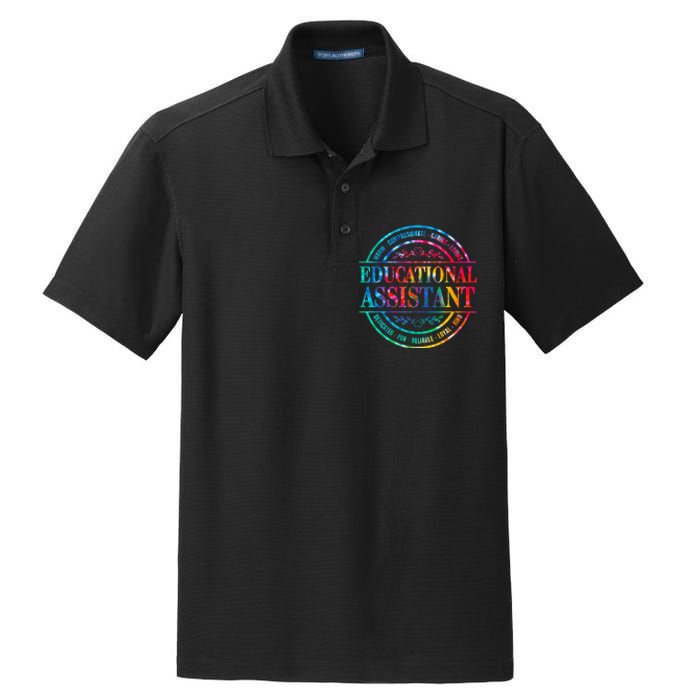 Tie Dye Educational Assistant Paraprofessional Educator Dry Zone Grid Polo