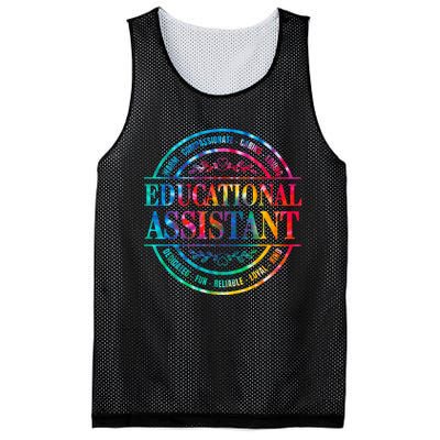 Tie Dye Educational Assistant Paraprofessional Educator Mesh Reversible Basketball Jersey Tank