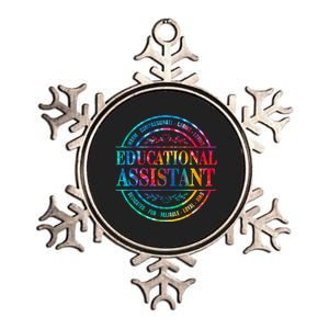 Tie Dye Educational Assistant Paraprofessional Educator Metallic Star Ornament