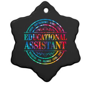 Tie Dye Educational Assistant Paraprofessional Educator Ceramic Star Ornament