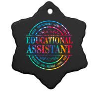 Tie Dye Educational Assistant Paraprofessional Educator Ceramic Star Ornament