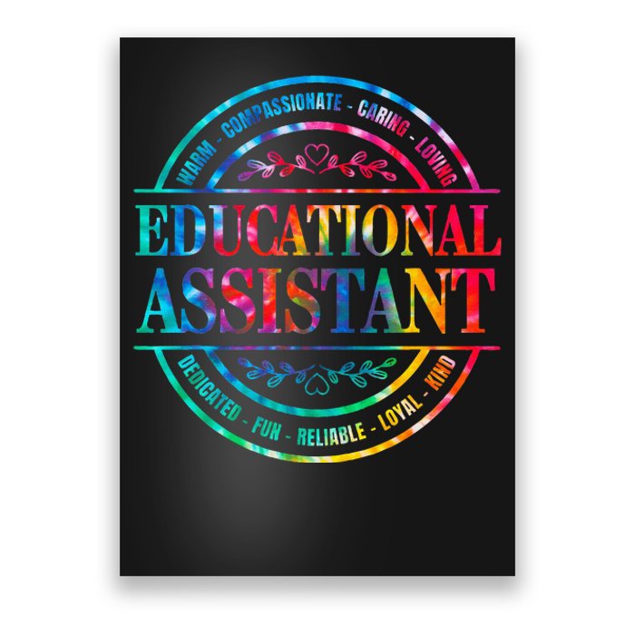 Tie Dye Educational Assistant Paraprofessional Educator Poster