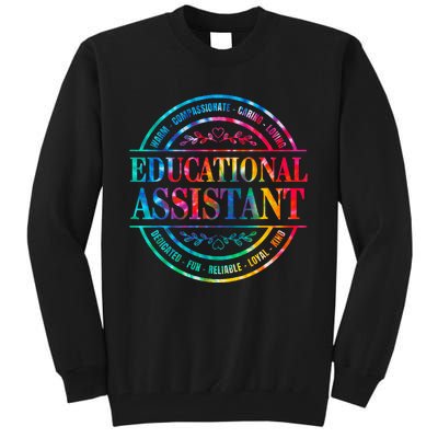 Tie Dye Educational Assistant Paraprofessional Educator Tall Sweatshirt