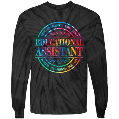 Tie Dye Educational Assistant Paraprofessional Educator Tie-Dye Long Sleeve Shirt