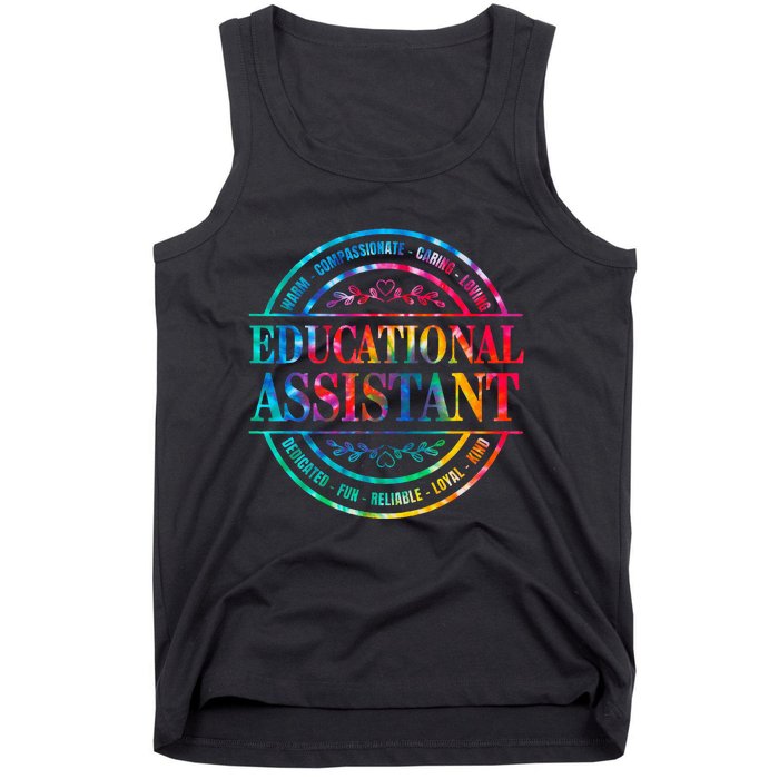 Tie Dye Educational Assistant Paraprofessional Educator Tank Top