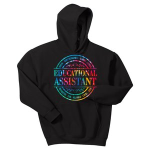 Tie Dye Educational Assistant Paraprofessional Educator Kids Hoodie